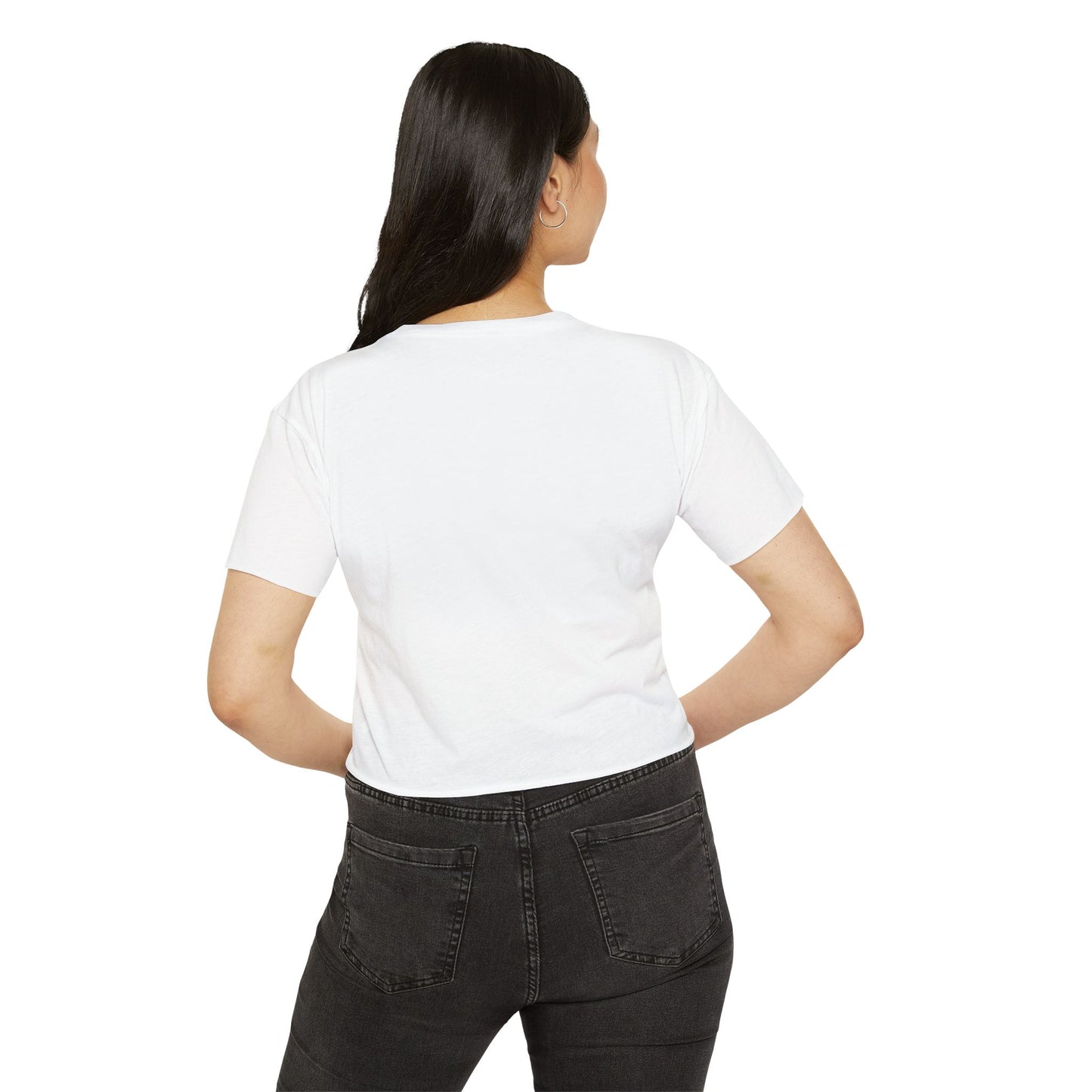 Preppy Shark Crop Tee - White