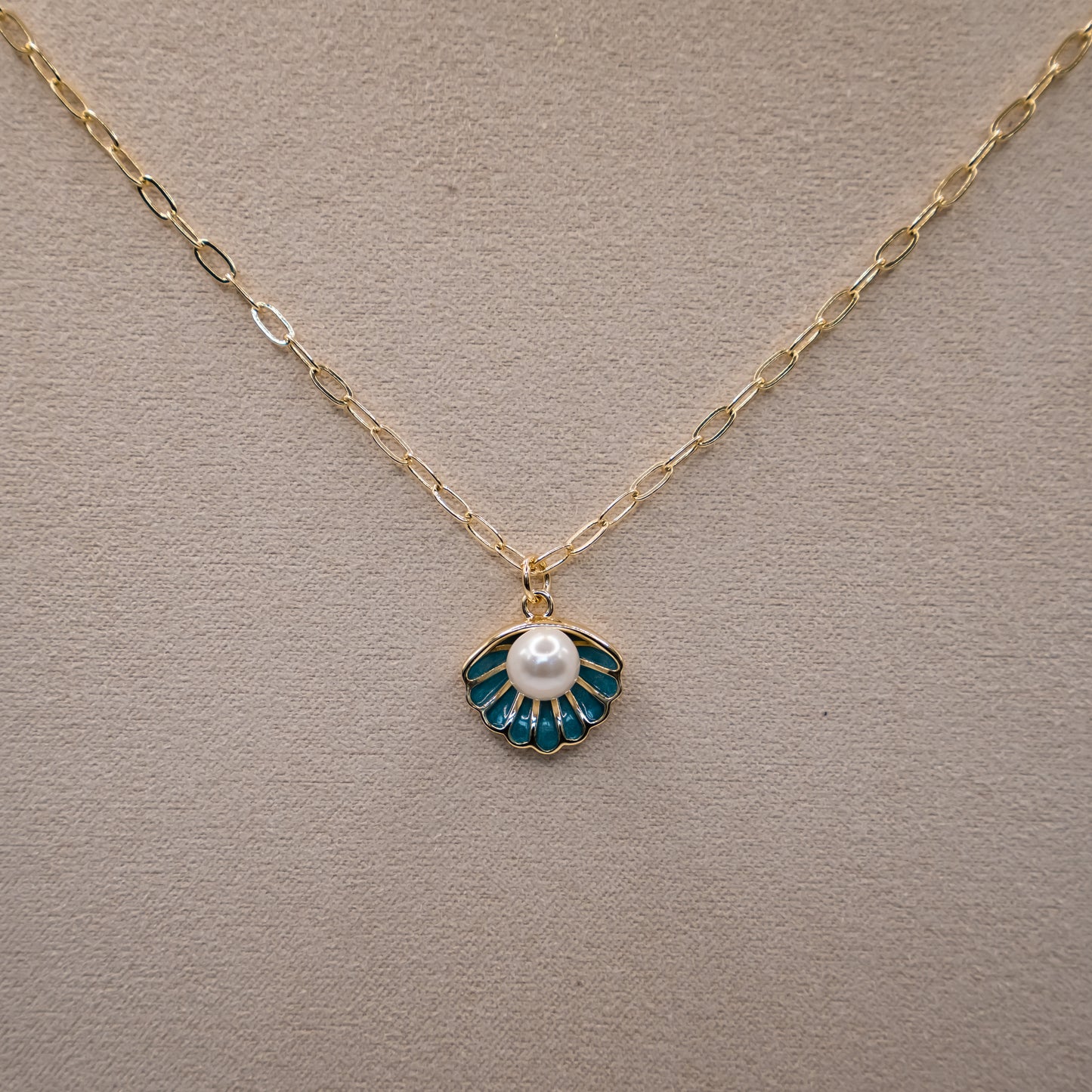 Clam & Pearl 14k Gold Filled Necklace