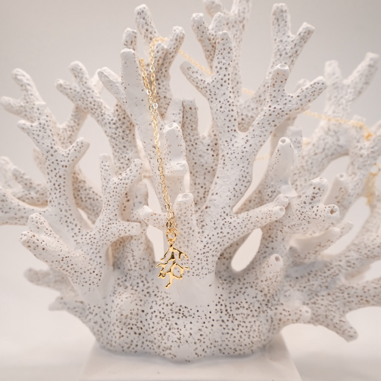 14k Gold Filled Coral Charm Necklace