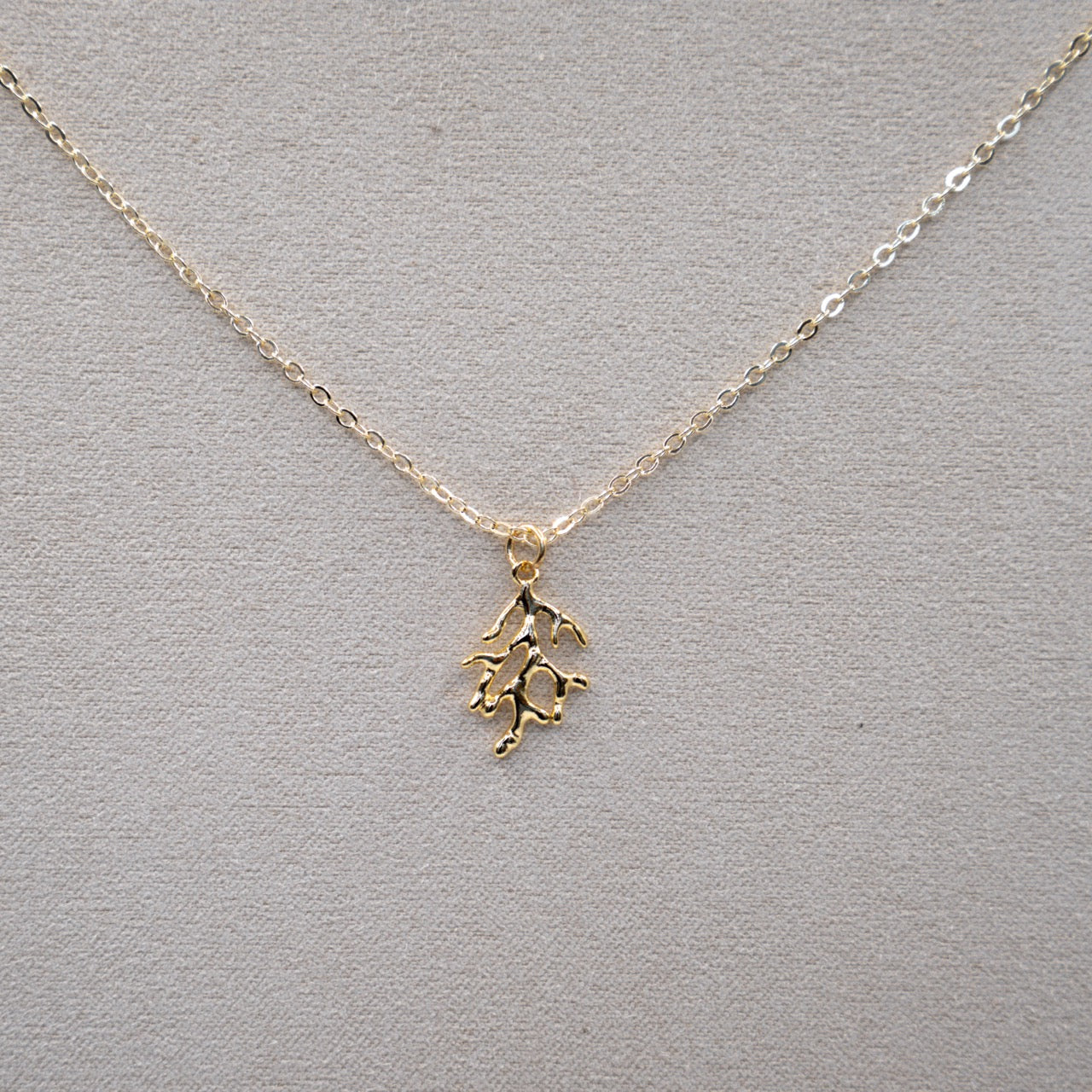 14k Gold Filled Coral Charm Necklace