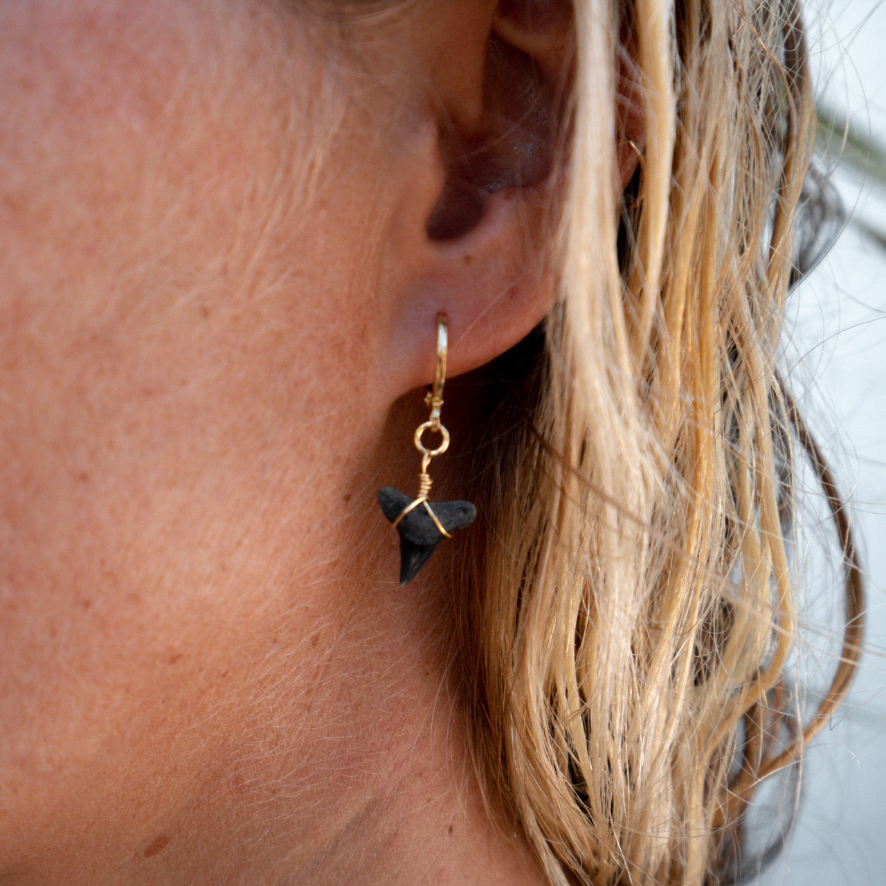 Shark Tooth Hoop Earrings