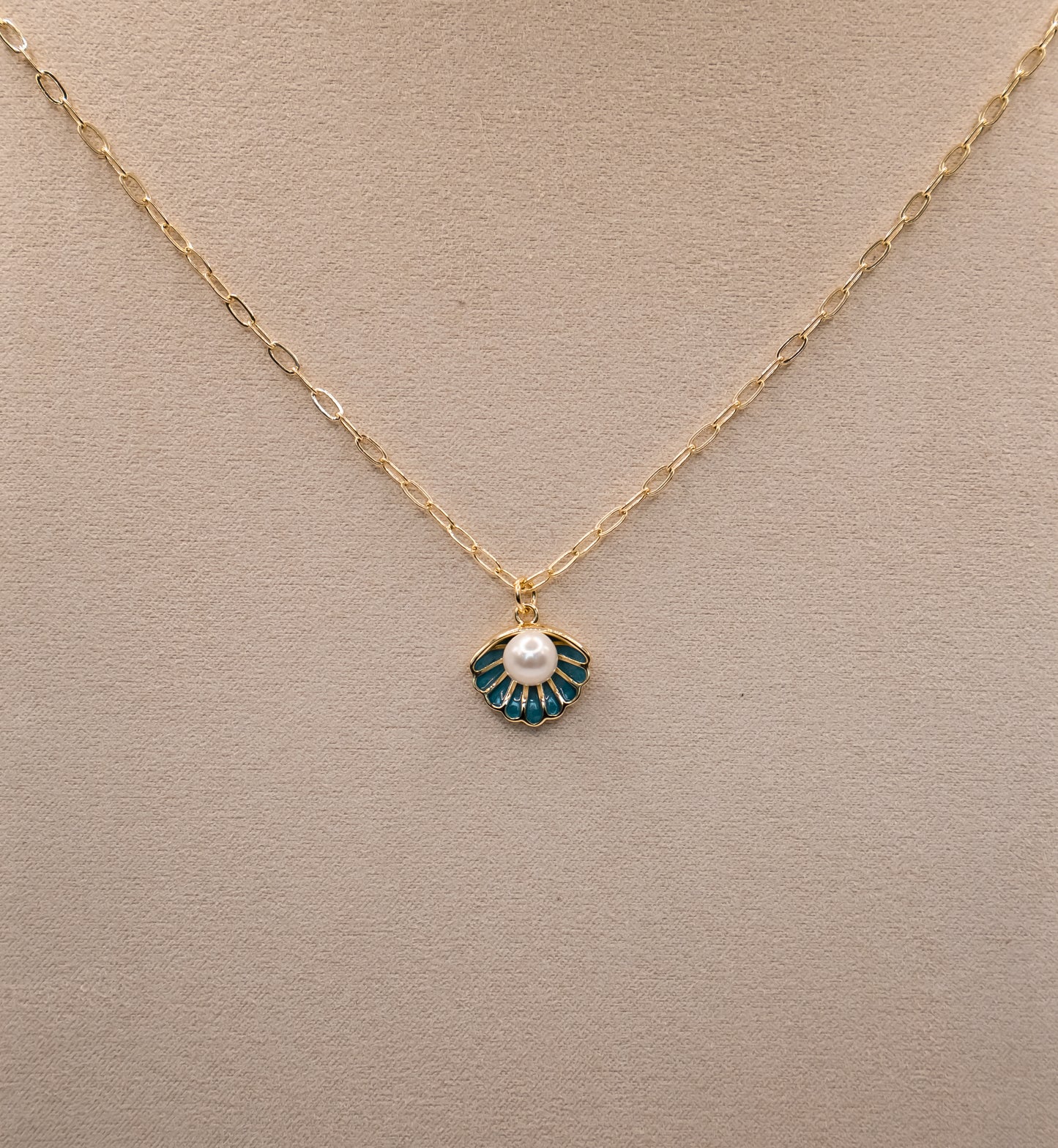 Clam & Pearl 14k Gold Filled Necklace