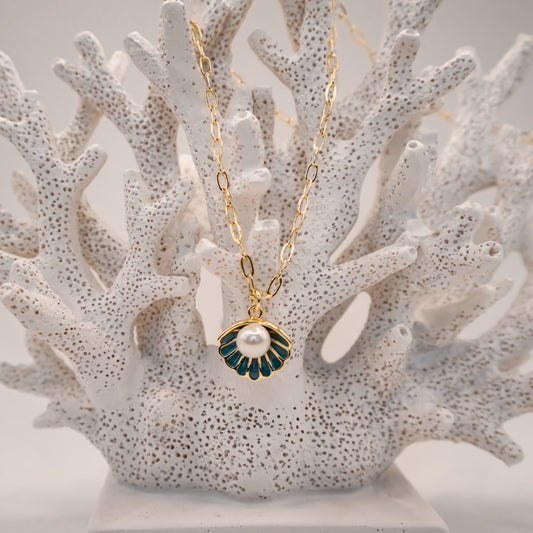 Clam & Pearl 14k Gold Filled Necklace