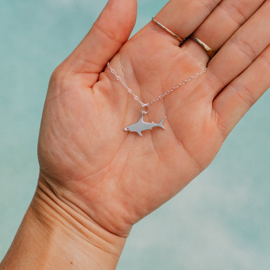 Sterling Silver Shark Charm Necklace