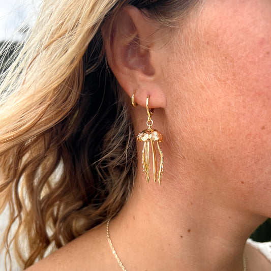 14k Gold Filled Jellyfish Hoop Earrings